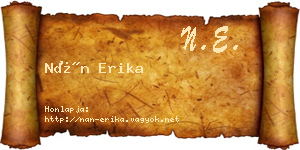 Nán Erika névjegykártya